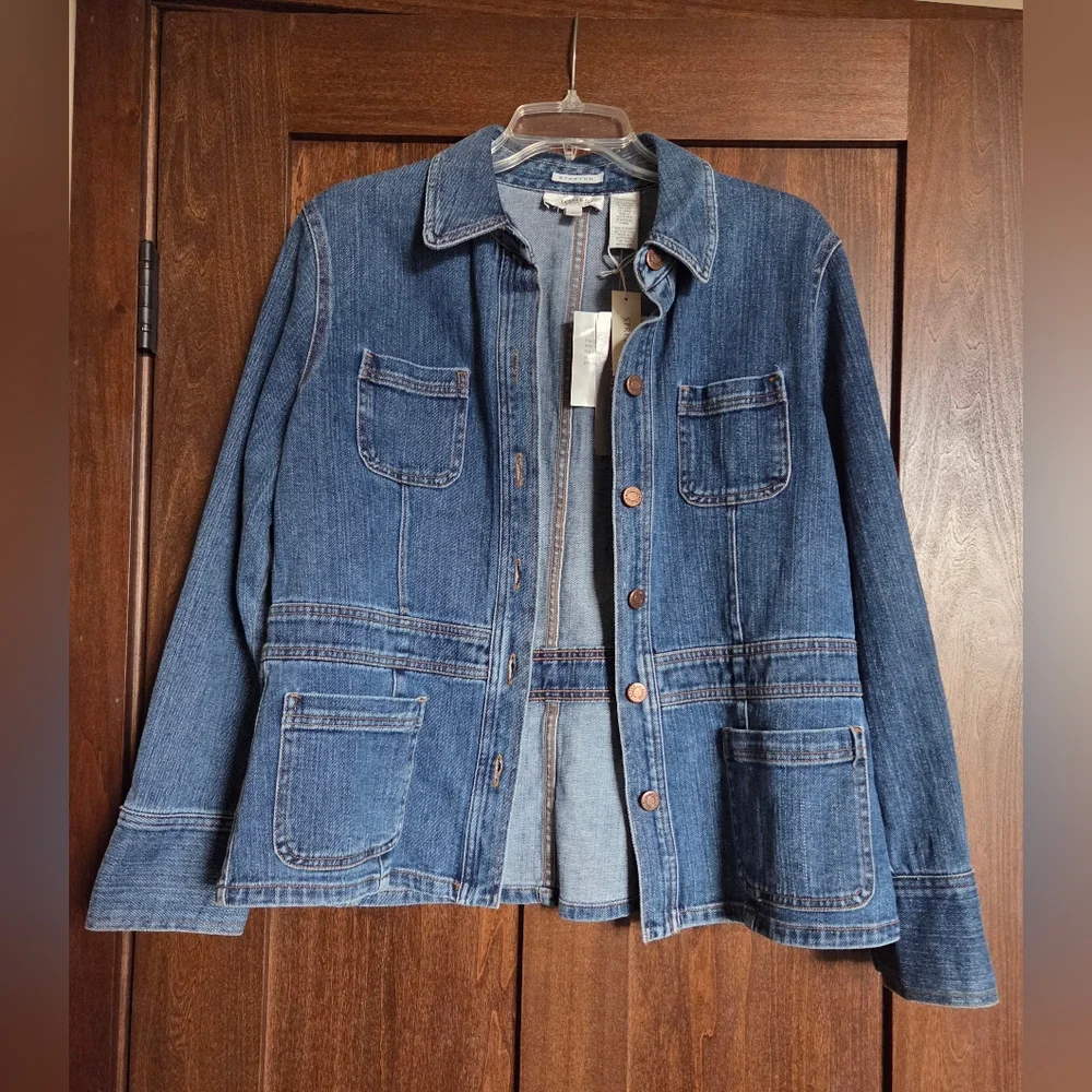 NWT! Jones Sport Women's Stretch Denim Jacket - Picture 2 of 6